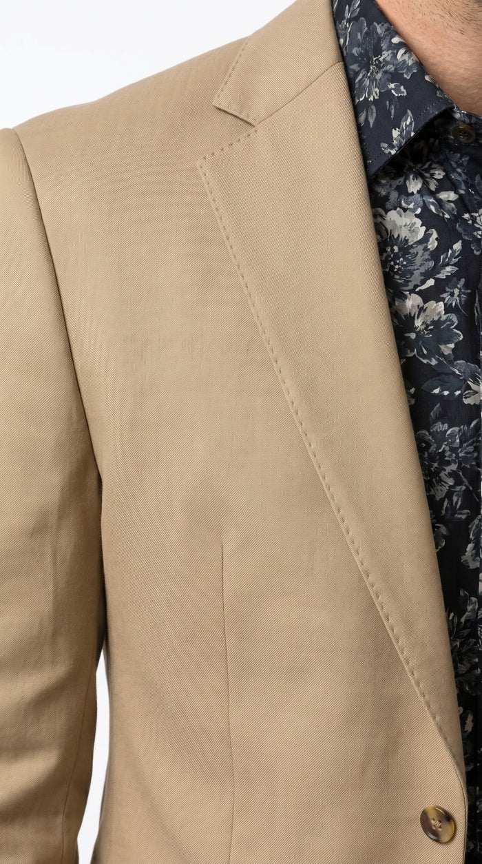 Men’s Khaki Stone 2 Button Business Suit, Regular Classic Fit Clearance Sale Dress Suit