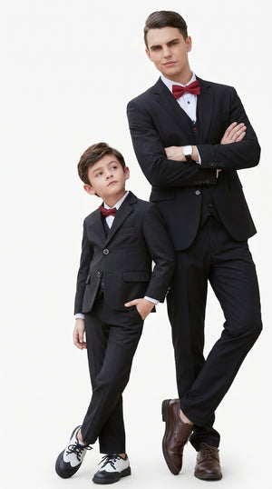 Dad And Son Black Matching wedding outfit Suits Perfect for toddler Suits wedding attire outfits
