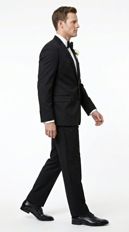 Groomsmen Package Deal Vest & Pants Slacks + Shirt & Tie Set (no Jacket) Black