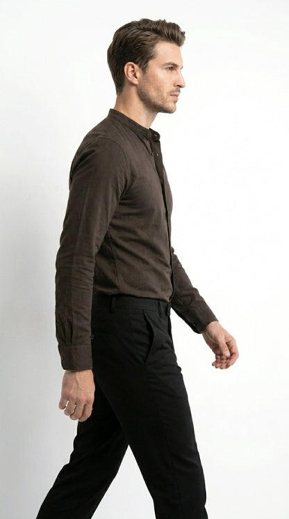 Mandarin Collarless Nehru Collar Preacher Round Style Multi-color Men's Dress Shirt - SG01