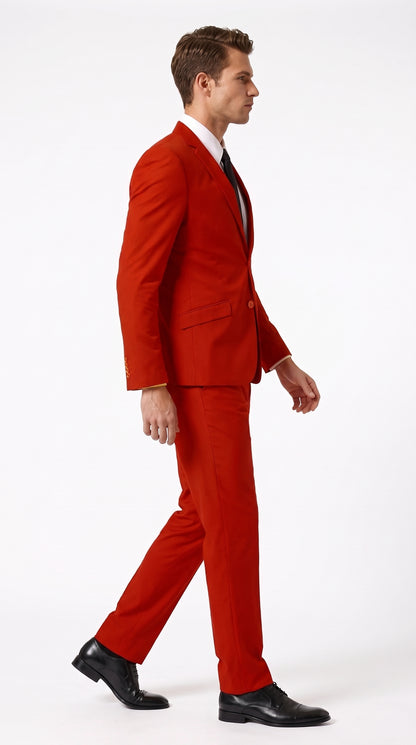 Men's Red Wool Suit Separates – Mix and Match 2-Piece Suit, Classic Two-Button Formal & Wedding Suit for Men