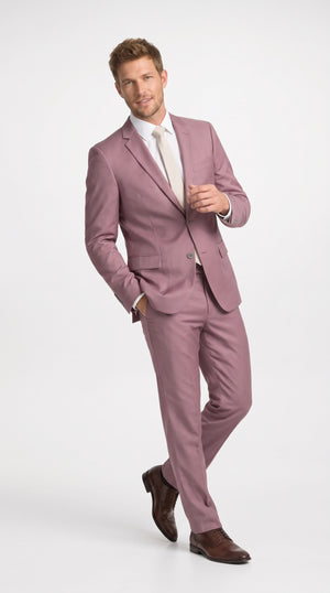 Men’s Dusty Rose 2 Piece Suit, Rose Gold 2 Button Formal Wedding Prom Suit with Notch Lapel