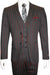 Male Black And Red Pinstripe Chalk Custom Looking Pimp Mobster 1930 Two Buttons Vested 3 Pieces
