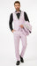 Gray and Pink Prom Tuxedo - Perfect Wedding Suit Vested rhinestone sequin Lapelled