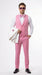 Men’s White and Light Pink Tuxedo Wedding Suit with Dinner Jacket, Vest, Pants and Bow Tie