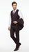 Men’s Very Dark Purple Plum Eggplant 3 Piece Suit, Classic Vested 2 Button Wedding Business Suit Set