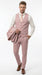 Men’s Mauve Rose Gold Light Pink 3 Piece Wedding Suit, Formal Vested Groom Prom Suit Set