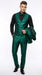 Men’s Emerald Green 3 Piece Tuxedo with Black Satin Shawl Lapel and Matching Vest