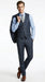 Men’s Charcoal Grey and Blue Plaid 3 Piece Vested Suit, Formal Wedding Business Dress Suit Set