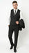 Mens Italian Wool Suit Color Black - Men's Designer Wool Pleated Pant Vested Black Gangster Pinstripe Suit