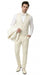 Men’s Champagne Ivory Paisley Dinner Jacket with Bow Tie, Off White Floral Formal Blazer