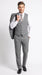 Men’s Charcoal Grey Windowpane Plaid 3 Piece Suit, 2 Button Vested Formal Dress Suit