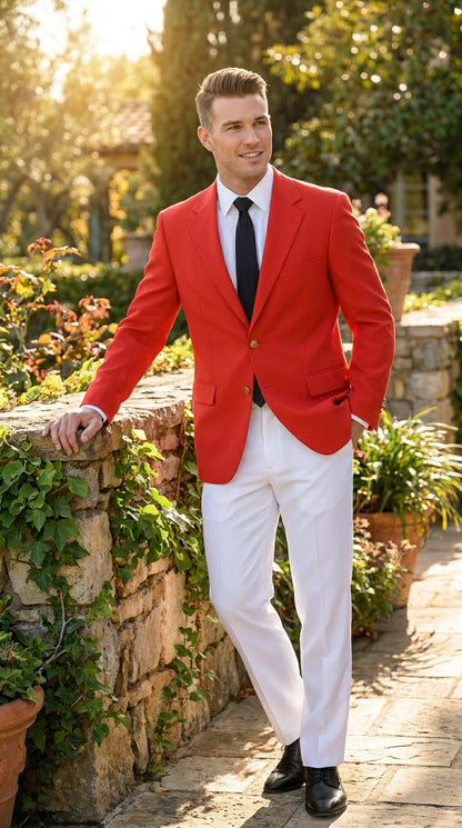 Men's Suit Blazer  Designer Fashion Dress Casual Blazer On Sale Blazer Red