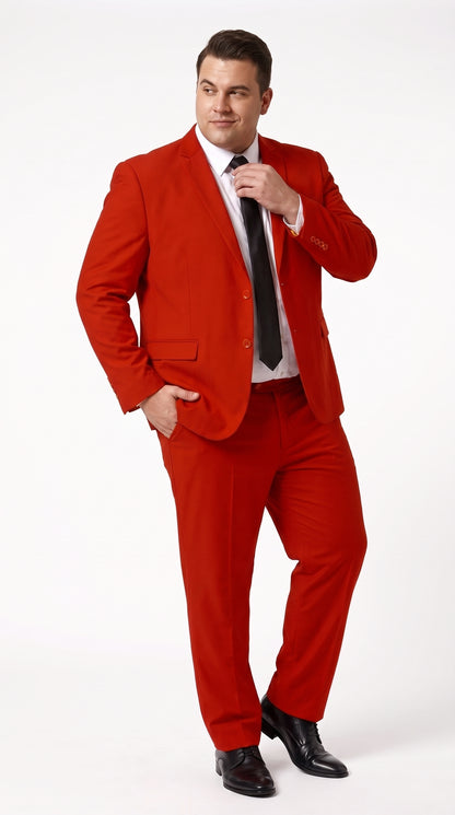 Men's Red Wool Suit Separates – Mix and Match 2-Piece Suit, Classic Two-Button Formal & Wedding Suit for Men