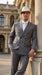 Men’s Grey 1920s Gangster Suit Package – Double-Breasted Suit with Untouchable Hat, Shirt and Tie