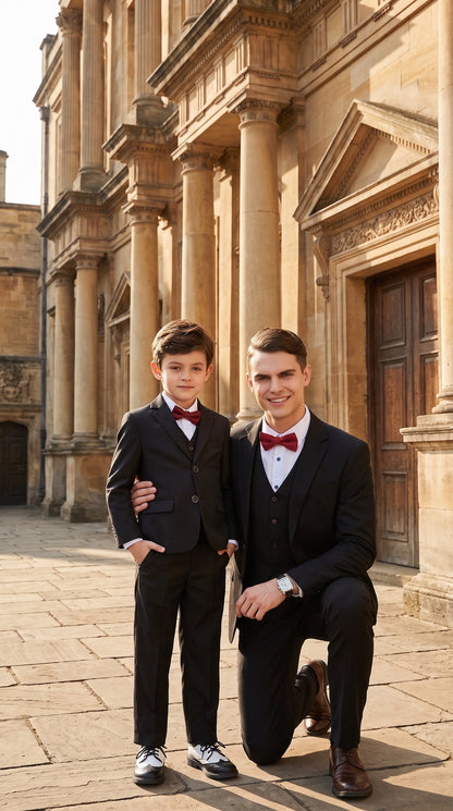 Dad And Son Black Matching wedding outfit Suits Perfect for toddler Suits wedding attire outfits