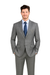 Catania Collection - Modern Fit Windowpane Suit 2 Piece in Medium Gray