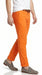 Men’s Orange Dress Pants with Flat Front, Smart Casual Formal Trousers
