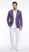 Men’s Purple Single Breasted Two Button Blazer, Classic Business Casual Wedding Sport Coat Jacket