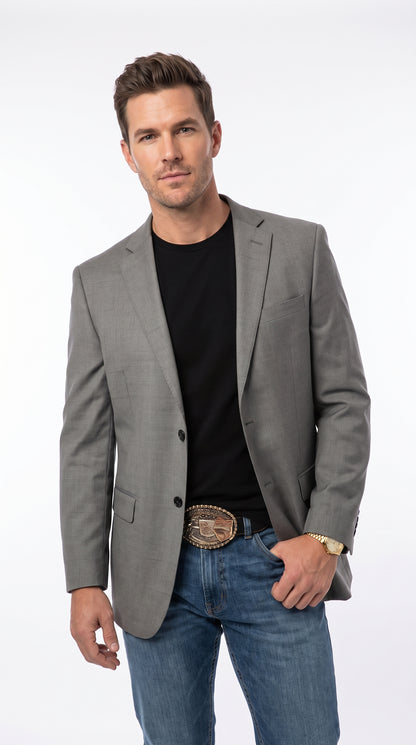 Men’s Grey Western Cowboy Blazer, Modern Dress Jacket for Rodeo, Wedding and Country Style