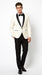 Men’s Ivory Cream Dinner Jacket Tuxedo with Black Shawl Lapel, White Blazer and Black Trouser Formal Suit for Weddings, Prom, Parties, and Special Occasions