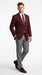 Men’s Burgundy Maroon Wine 2 Button Blazer, Classic Business Casual Wedding Sport Coat Jacket
