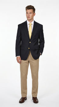 Men’s black Pure 2 Button Lewis Blazer, Classic Business Casual Wedding Sport Coat Jacket