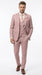 Men’s Mauve Rose Gold Light Pink 3 Piece Wedding Suit, Formal Vested Groom Prom Suit Set