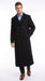 Men’s Black Diamond Solid Black Wool Double Breasted Gabardine Trench Coat