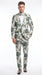 Men’s Green and Gold Floral Paisley Tuxedo Suit with Matching Bow Tie, Fancy Prom Wedding Formal Suit Set