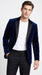 Men’s Navy Blue Velvet Tuxedo Jacket with Black Satin Lapel, Formal Sport Coat Dinner Blazer