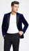 Men’s Navy Blue Velvet Tuxedo Jacket with Black Satin Lapel, Formal Sport Coat Dinner Blazer