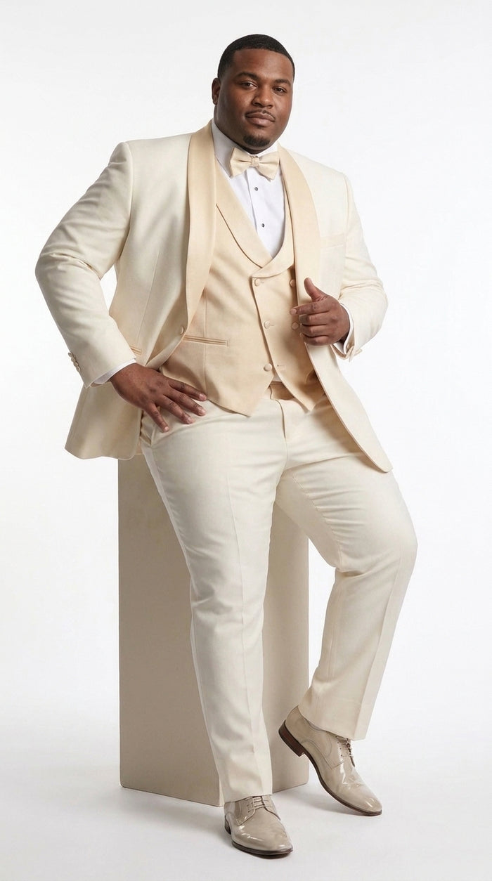 Men’s Champagne Cream Ivory Suit, Off White Formal Wedding Groom Tuxedo Suit