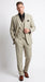 Men’s Tan Beige Pinstripe 3 Piece Vested Suit, 2 Button Formal Wedding Business Dress Suit