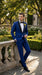 Men’s Royal Blue Tuxedo Dress Suit with Black Shawl Lapel, Formal Wedding Prom Suit