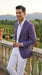 Men’s Purple Single Breasted Two Button Blazer, Classic Business Casual Wedding Sport Coat Jacket