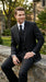 Men’s Black Shadow Stripe 3 Piece Suit, Tone on Tone Pinstripe Italian Design Formal Suit