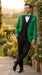Men’s Emerald Green Tuxedo with Black Shawl Lapel, Black Vest and Pants – Formal 3 Piece Prom Wedding Suit