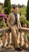 Men’s Khaki Stone 2 Button Business Suit, Regular Classic Fit Clearance Sale Dress Suit