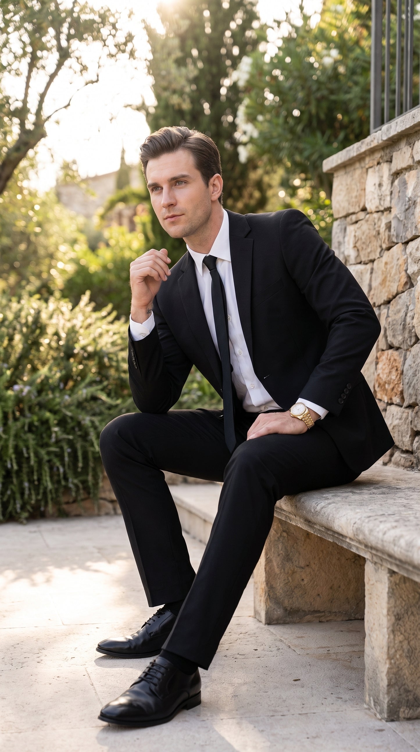 Men’s Blues Brothers Black Suit Costume Package with Shirt and Tie, Classic Formal Outfit