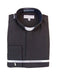 Men's Mandarin Banded Collar French Cuff Pastor Preacher Round Style Long Sleeve Black collarless Shirt