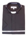 Men's Mandarin Banded Collar Pastor Preacher Minister Preacher Round Style Short Sleeves Black collarless Shirt