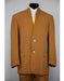 Men's Mandarin Collar Cross Striped Cognac 2 Button 2piece Suit