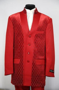 Mandarin Collar Tuxedo - Mandarin Tuxedo - No Collar Suit - Red Suit