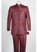 Men's Mandarin Paisley Banded Collar 5 Button Suit Wine Blazer Looking
