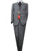 Mantoni Suit - Signature Menswear Wool Fabric SuitsOutlet - Brand Men's 2 Button Suit Virgin Gray - High End Suits - High Quality Suits - 100% Percent Wool Fabric Suit - Worsted Wool Business Suit