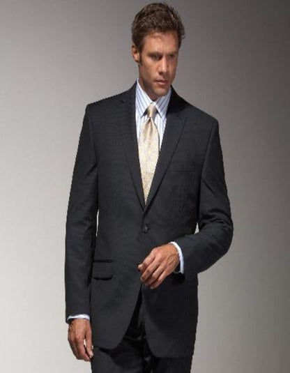 Mantoni Suit - Signature Menswear Wool Fabric SuitsOutlet - Brand Blue Multistripe Suit - High End Suits - High Quality Suits