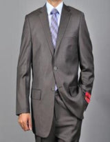 Mantoni Suit - Signature Menswear Wool Fabric SuitsOutlet - Brand Men's patterned Brown 2-button Suit - High End Suits - High Quality Suits