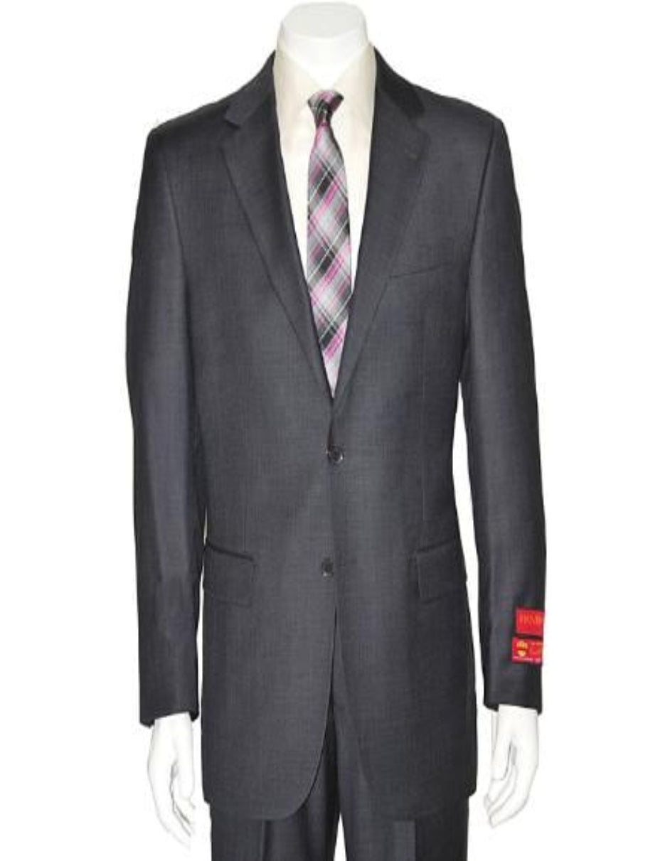 Mantoni Suit - Signature Menswear Wool Fabric SuitsOutlet - Brand Men's Grey Two-button Suit - High End Suits - High Quality Suits