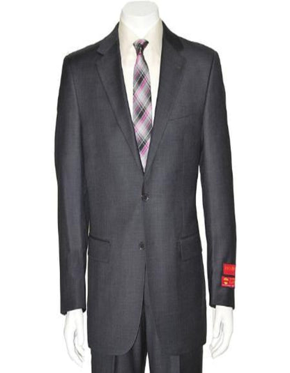 Mantoni Suit - Signature Menswear Wool Fabric SuitsOutlet - Brand Men's Grey Two-button Suit - High End Suits - High Quality Suits